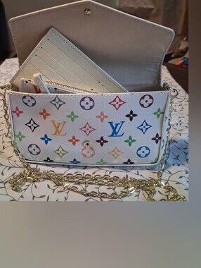 Inspired Monogram White-Multicolor  Crossbody+ Wallet